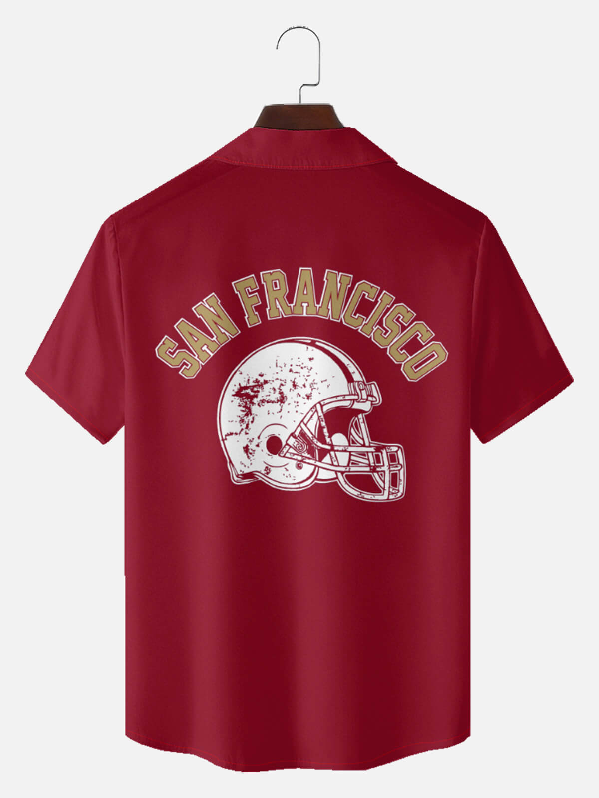 Men's Custom Bay Area Football Bowling Short Sleeve Shirt ElevenOasis