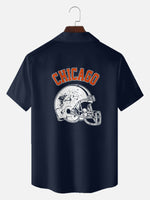Tall Men's Custom Chicago Football Bowling Short Sleeve Shirt Eleven Oasis
