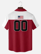 Men's Custom Vintage Racing Winged Logo Short Sleeve Shirt Eleven Oasis