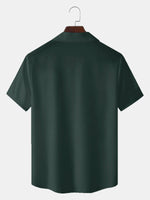 Tall Men's Retro Striped Bowling Short Sleeve Shirt Eleven Oasis