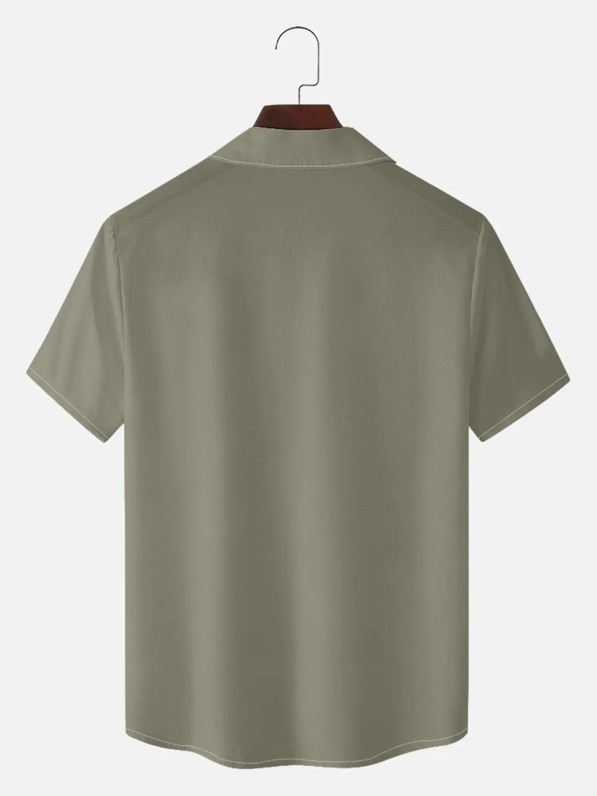 Men's Basic 50s Style Camp Collar Bowling Short Sleeve Shirt ElevenOasis