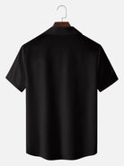 Men's Basic 50s Style Camp Collar Bowling Short Sleeve Shirt ElevenOasis