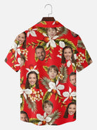 Men's Custom Tropical Face Print Short Sleeve Shirt ElevenOasis