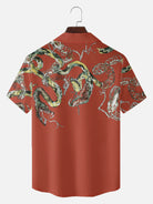 Men's Japanese Snake Skeleton Print Short Sleeve Shirt Eleven Oasis