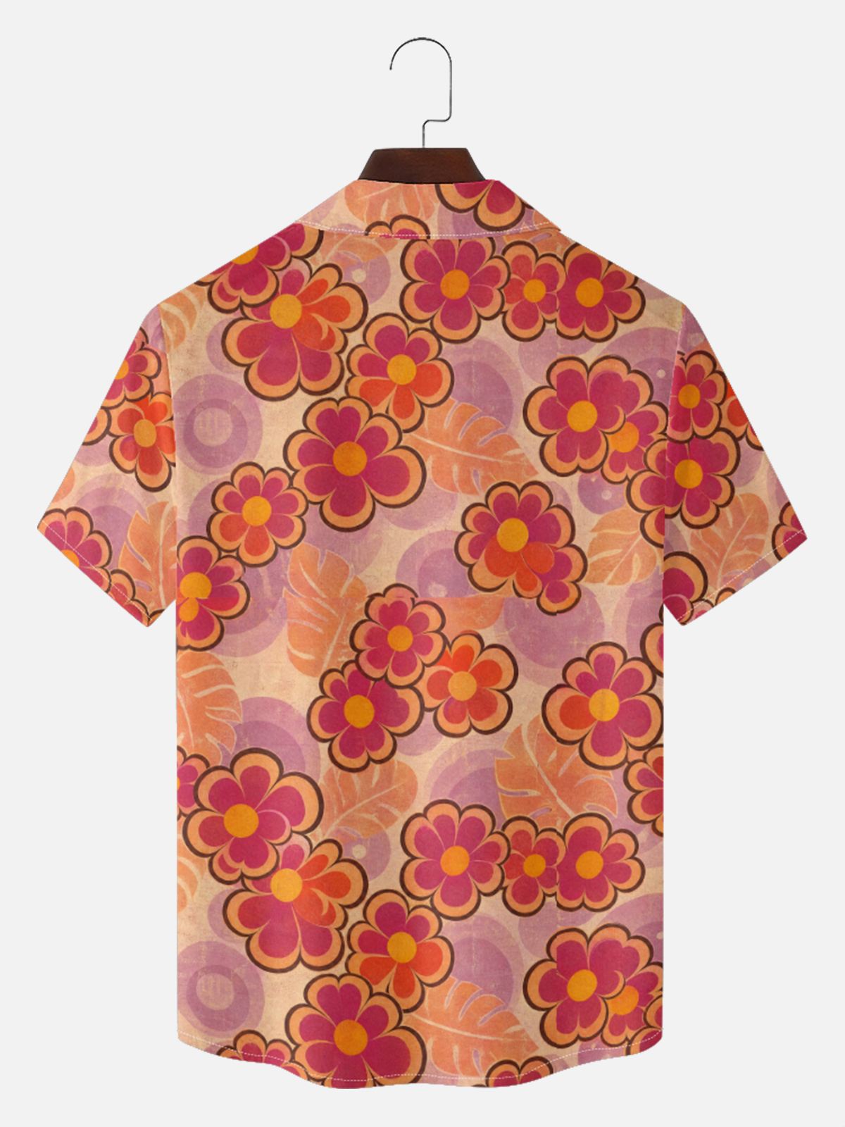 Men's Retro Groovy Floral Short Sleeve Shirt Eleven Oasis