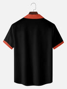 Tall Men's Contrast Collar Atomic Line Bowling Short Sleeve Shirt Eleven Oasis