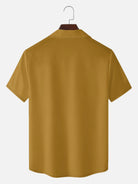Men's Basic 50s Style Camp Collar Bowling Short Sleeve Shirt ElevenOasis