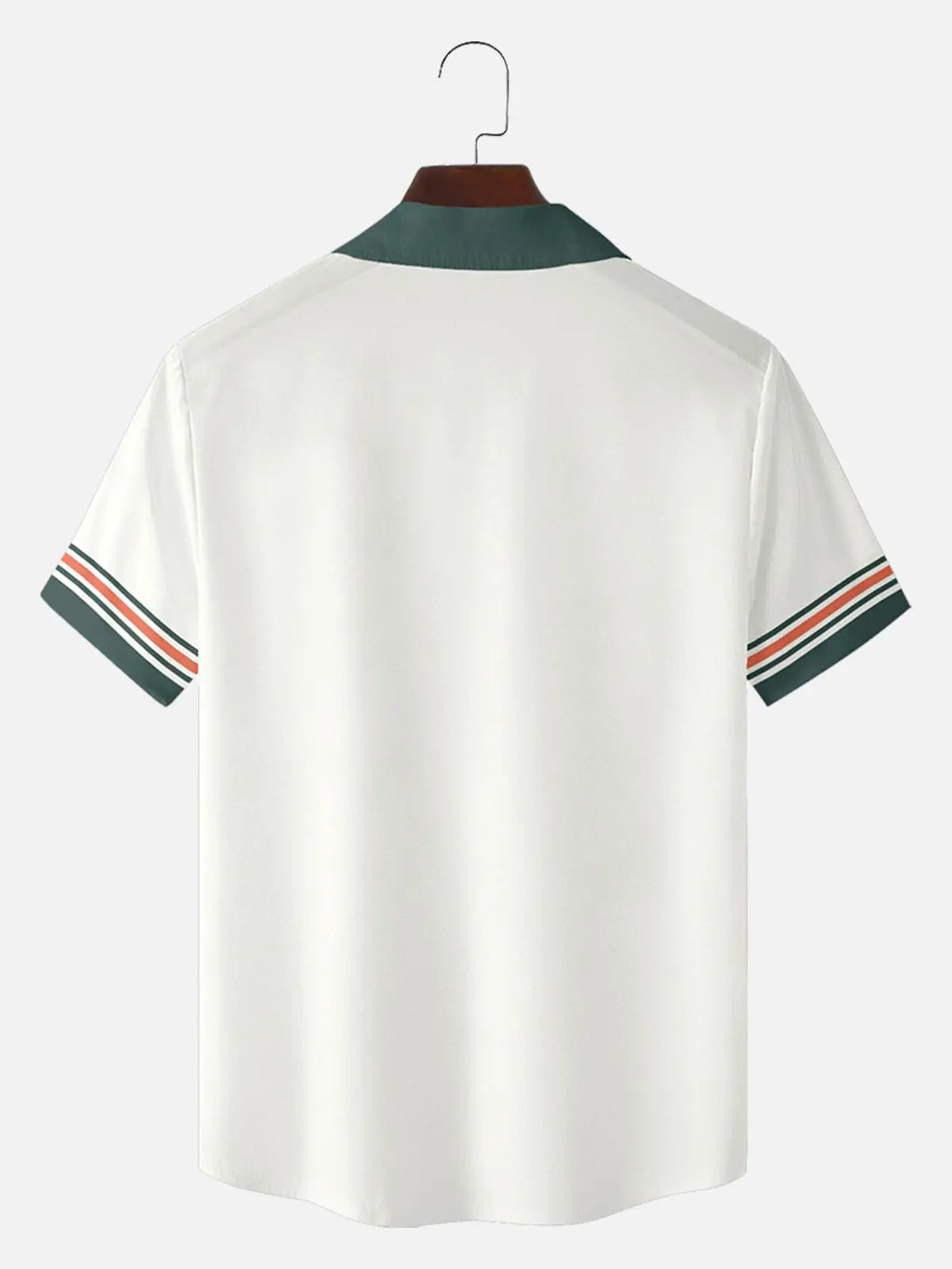 Men's Classic Vertical Stripe Bowling Short Sleeve Shirt ElevenOasis
