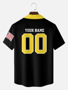 Men's Custom Racing Stripe & Shield Crest Short Sleeve Shirt Eleven Oasis