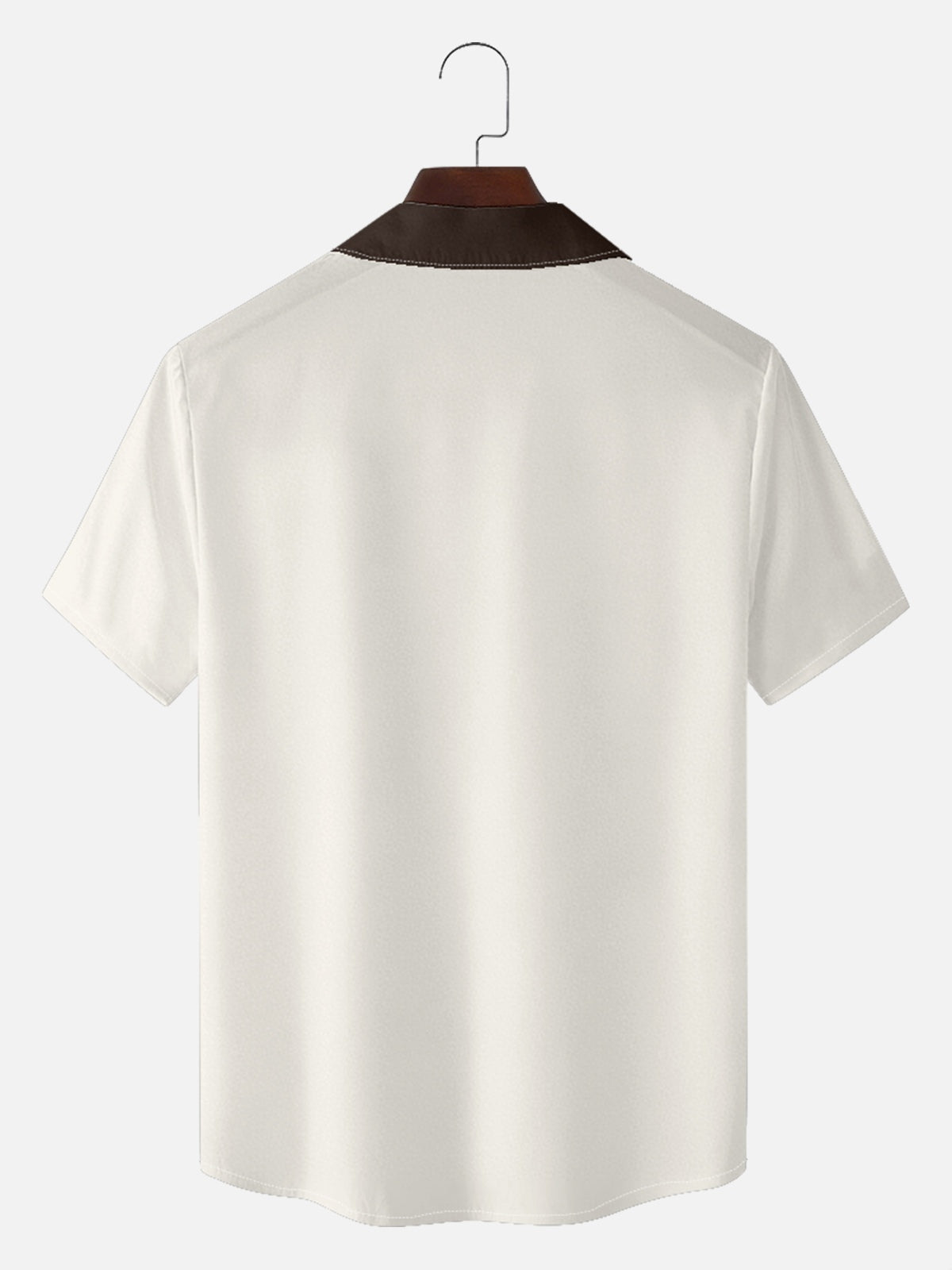 Men's Framed Panel Contrast Collar Short Sleeve Shirt Eleven Oasis