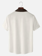 Men's Framed Panel Contrast Collar Short Sleeve Shirt Eleven Oasis