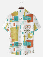 Men's Mid-Century Atomic Mixed Pattern Short Sleeve Shirt ElevenOasis
