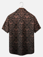 Tall Men's Gothic Skull Pattern Short Sleeve Shirt?