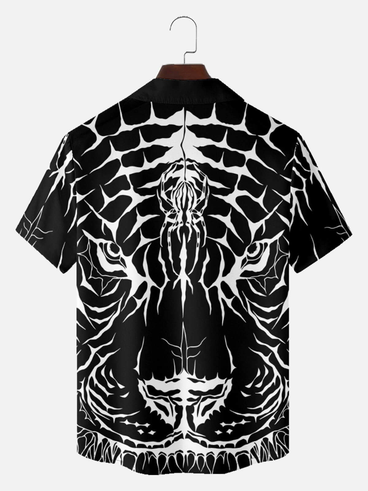 Tall Men's Abstract Tiger & Web Graphic Short Sleeve Shirt Eleven Oasis