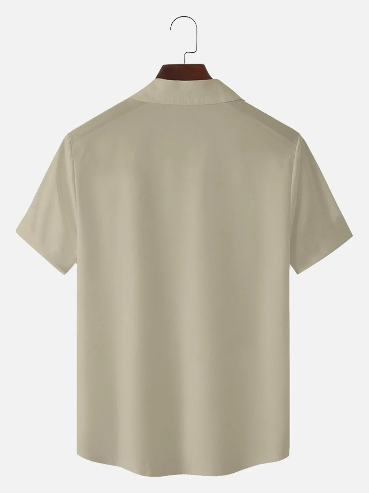 Men's Morandi Color block Panel Stripe Camp Collar Short Sleeve Shirt ElevenOasis