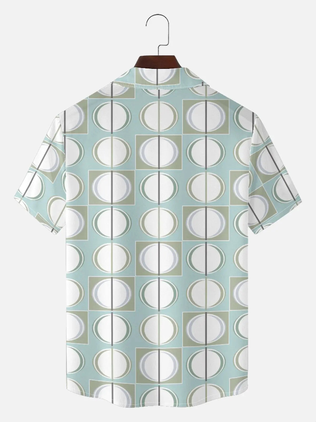 Tall Men's Mid-Century Modern Circle Pattern Short Sleeve Shirt - Tony Soprano Wardrobe?