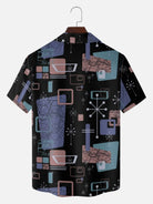 Men's Mid-Century Atomic Mixed Pattern Short Sleeve Shirt ElevenOasis