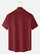 Men's Retro Pinstripe Bowling Short Sleeve Shirt ElevenOasis