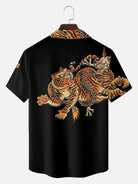 Men's Japanese Tiger & Dragon Clash Short Sleeve Shirt Eleven Oasis
