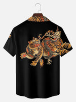 Men's Japanese Tiger & Dragon Clash Short Sleeve Shirt Eleven Oasis