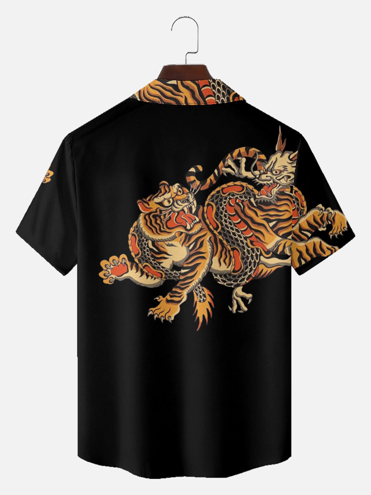 Men's Japanese Tiger & Dragon Clash Short Sleeve Shirt Eleven Oasis