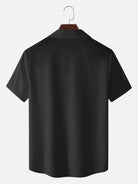 Men's Vintage Panel Camp Collar Short Sleeve Shirt ElevenOasis