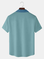 Tall Men¡¯s Multi-Colored Stripes Bowling Short Sleeve Shirt Eleven Oasis