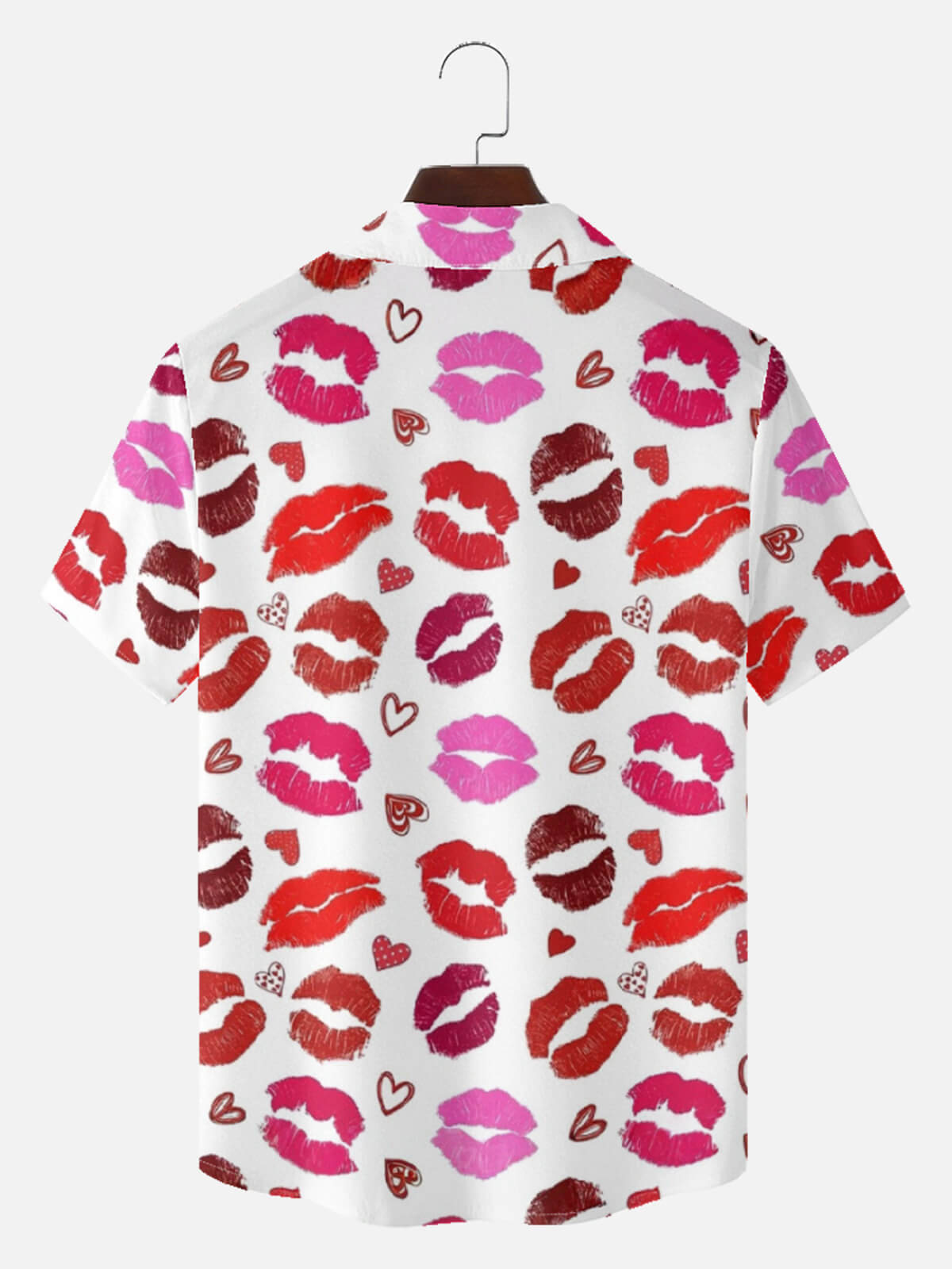 Men's Love Kiss Print Short Sleeve Shirt Eleven Oasis