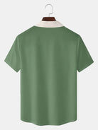 Men's Multi-Colored Stripes Bowling Short Sleeve Shirt Eleven Oasis