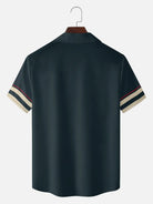 Men's Classic Contrast Trim Customizable Short Sleeve Shirt ElevenOasis