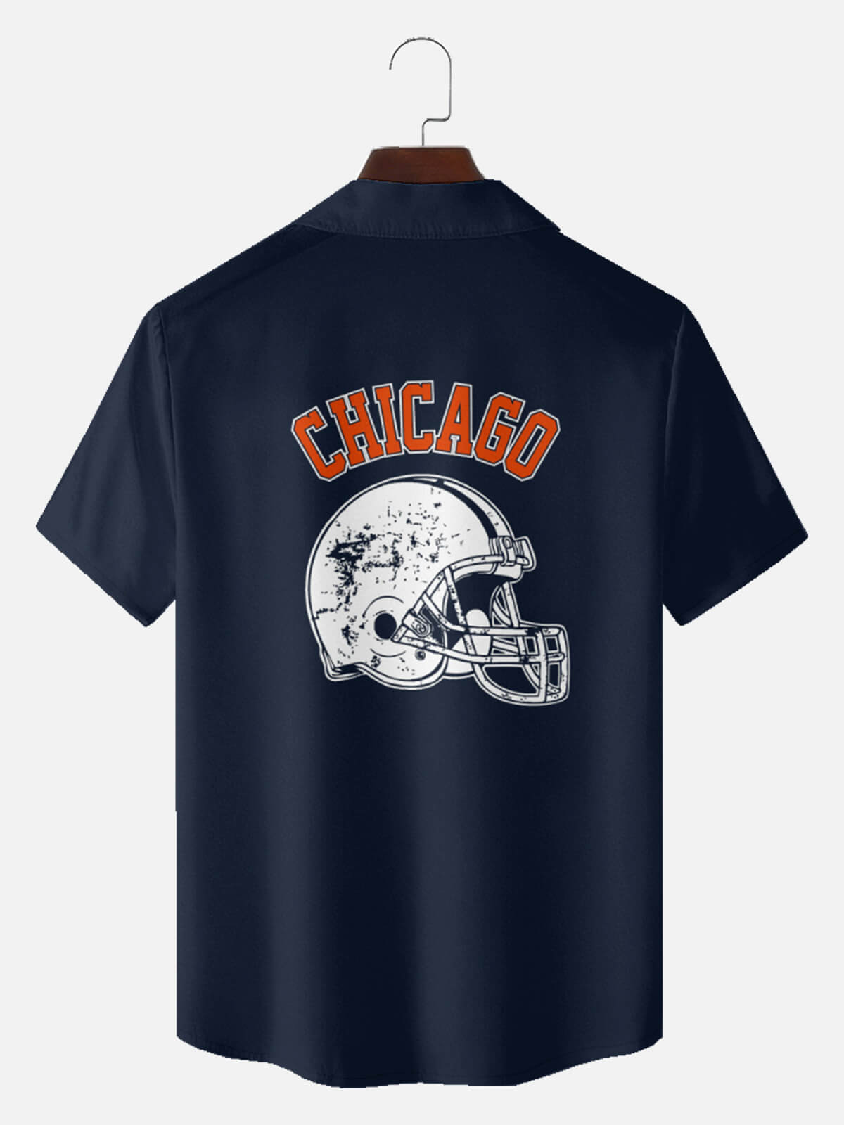 Men's Custom Chicago Football Bowling Short Sleeve Shirt Eleven Oasis