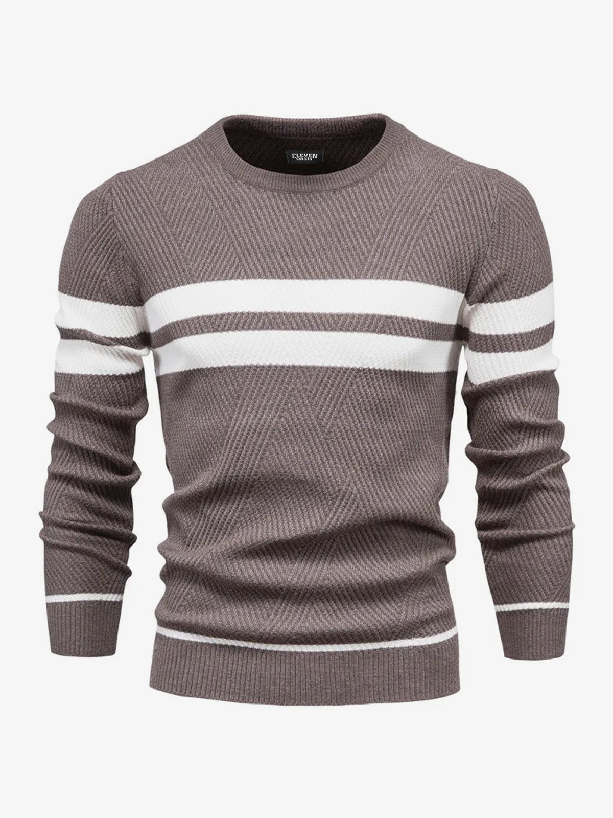 Men's Slim Stripe Knit Sweater Eleven Oasis