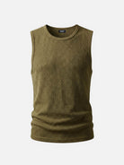 Men's Waffle Knit Crew Neck Tank Top Eleven Oasis