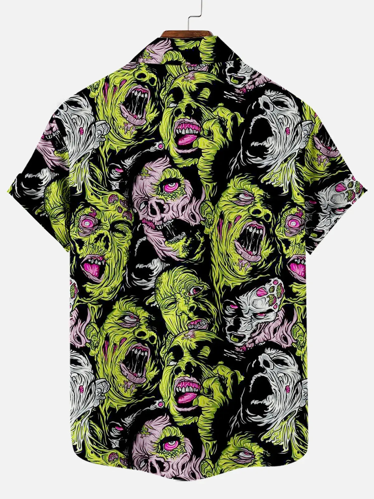 Tall Men's Zombie Horde Halloween Short Sleeve Shirt ElevenOasis