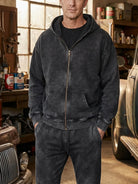 Men's Vintage Washed Zip-Up Hoodie Eleven Oasis
