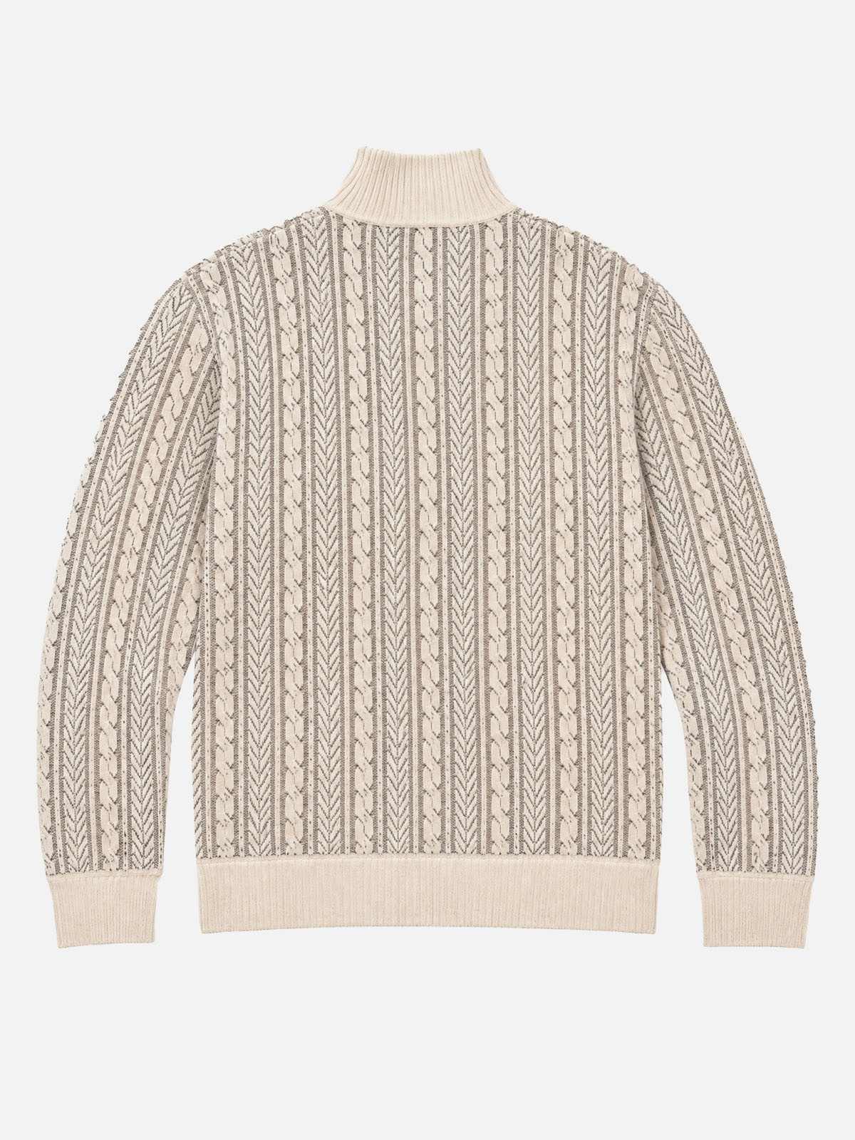 Men's Cable Knit Quarter-Zip Slim Fit Sweater Eleven Oasis