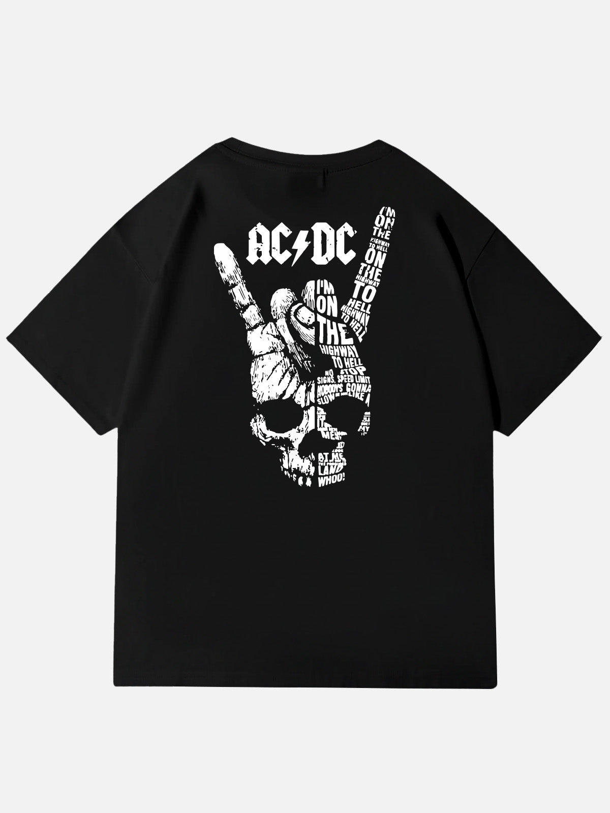 AC/DC Highway to Hell Rock Hand Vintage Band Cotton T-Shirt Eleven Oasis
