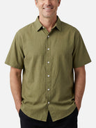 Men's Everyday Linen-Blend Short Sleeve Shirt Eleven Oasis