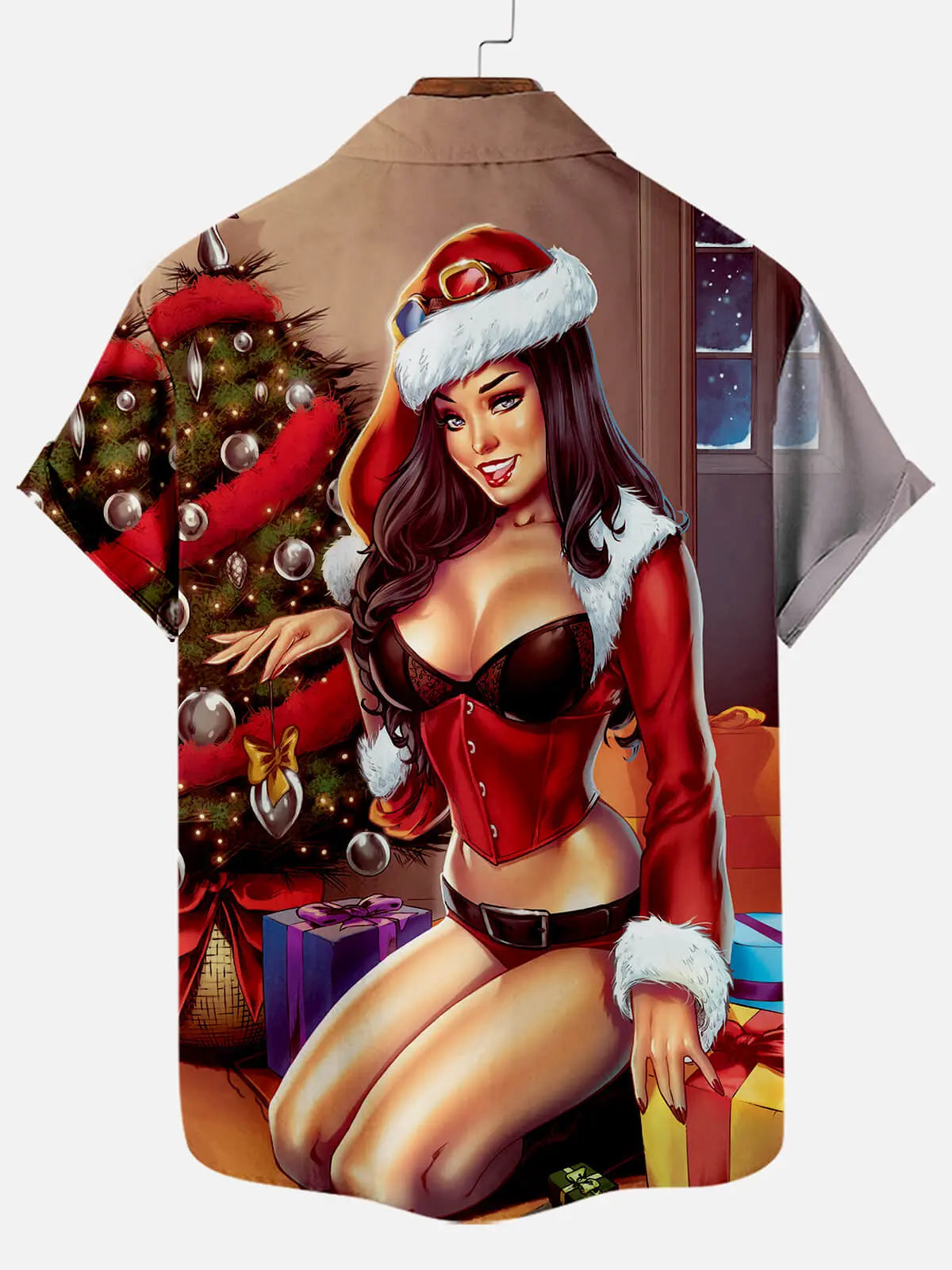 Christmas beauty pattern men's short-sleeved shirtMens short sleeve shirts Big and tall Mens shirts Short sleeve shirts for men Mens 4xl shirts Casual short sleeve shirts