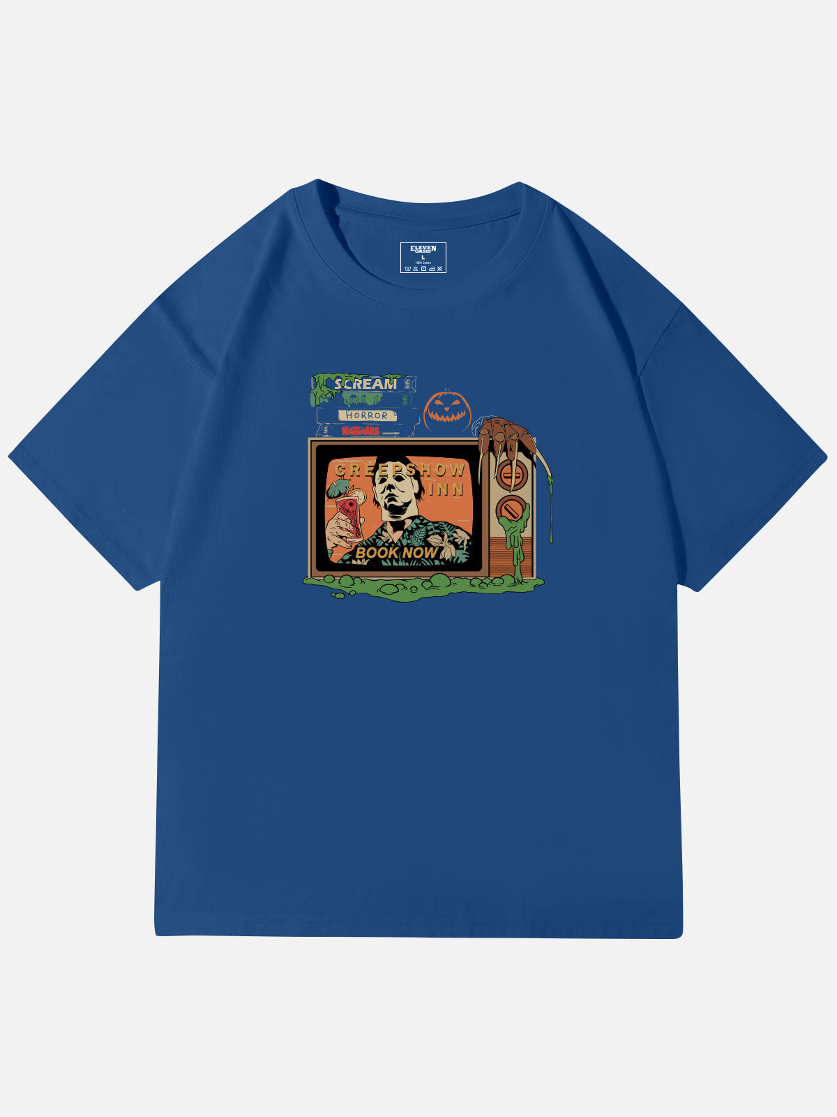 Creepshow Inn Retro Horror Graphic Cotton T-Shirt Eleven Oasis