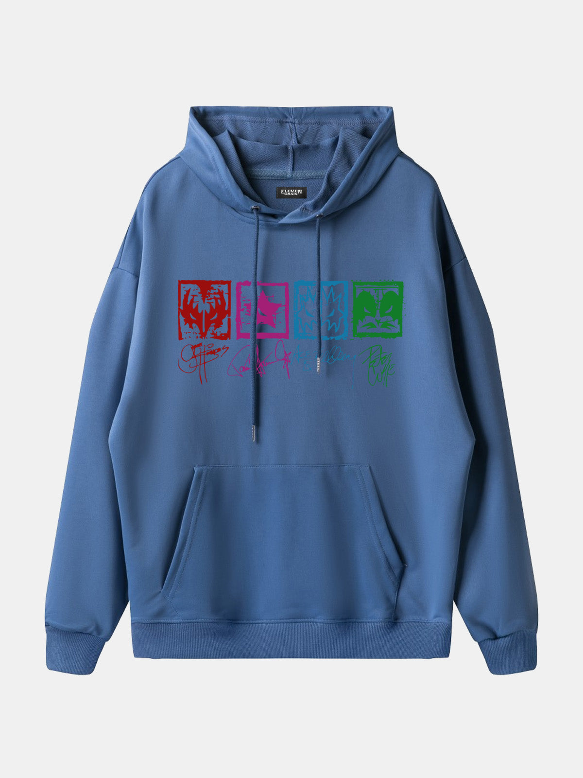 KISS Band Member Faces Vintage Graphic Hoodie Eleven Oasis