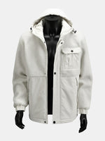 Men's Sherpa-Panel Hooded Puffer Jacket with Chest Pocket Eleven Oasis