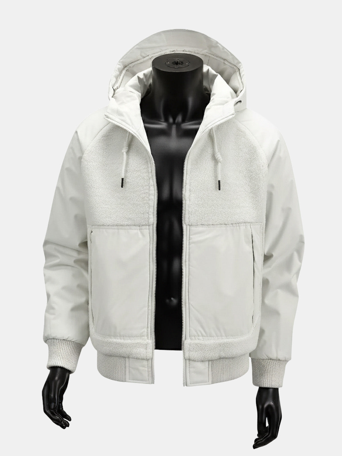 Men's Sherpa-Panel Hooded Puffer Jacket Eleven Oasis