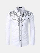 Men's Western Embroidered Long Sleeve Shirt ElevenOasis