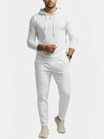 Men's Ribbed Hoodie & Tapered Jogger Two-Piece Set Eleven Oasis