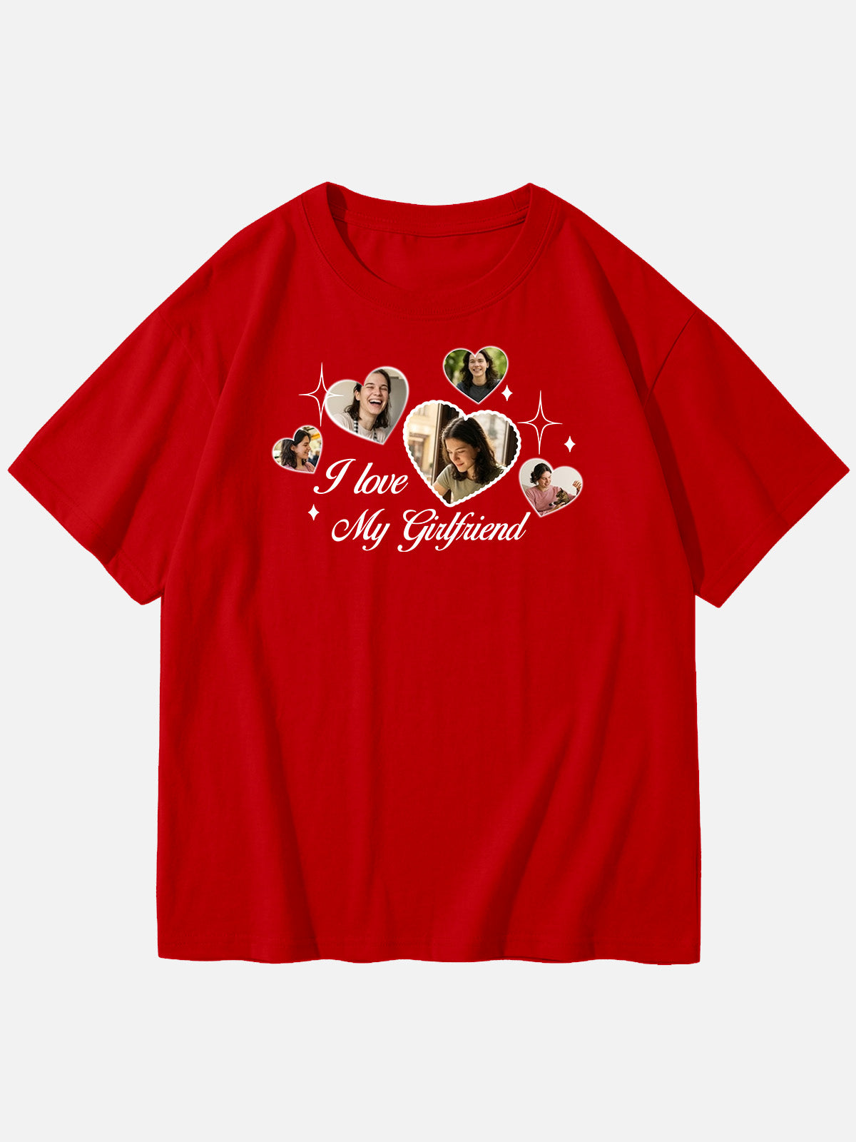 Custom Love Photo Cotton Short Sleeve T-Shirt Eleven Oasis