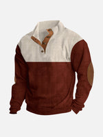 Men's Colorblock Henley Pullover Sweatshirt Eleven Oasis