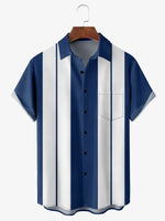 Men's Basic Striped Bowling Short Sleeve Casual ShirtMens short sleeve shirts Big and tall Mens shirts Short sleeve shirts for men Mens 4xl shirts Casual short sleeve shirts
