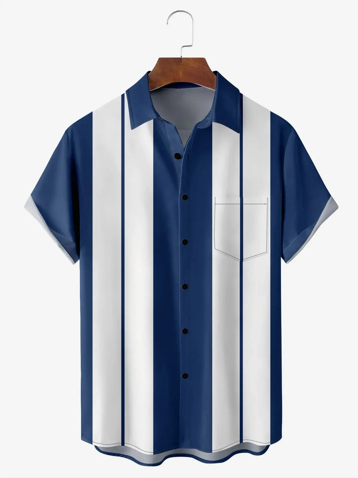 Men's Basic Striped Bowling Short Sleeve Casual ShirtMens short sleeve shirts Big and tall Mens shirts Short sleeve shirts for men Mens 4xl shirts Casual short sleeve shirts