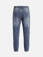 Men's Distressed Wash Drawstring Tapered Denim Pants ElevenOasis